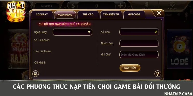 Tổng hợp hướng dẫn thực hiện nạp tiền qua các phương thức